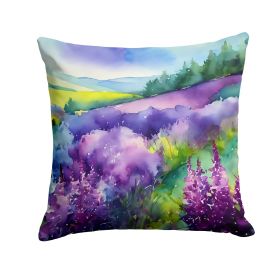 New Hampshire Purple Lilac in Watercolor Throw Pillow Machine Washable, Indoor Outdoor Decorative Pillow for Couch, Bed or Patio, 18Hx18W