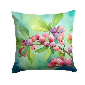 Connecticut Mountain Laurels in Watercolor Throw Pillow Machine Washable, Indoor Outdoor Decorative Pillow for Couch, Bed or Patio, 14Hx14W