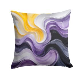 Nonbinary Pride Throw Pillow Machine Washable, Indoor Outdoor Decorative Pillow for Couch, Bed or Patio, 14Hx14W