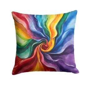 Gay Pride Throw Pillow Machine Washable, Indoor Outdoor Decorative Pillow for Couch, Bed or Patio, 14Hx14W