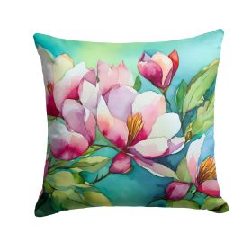 Louisiana Magnolias in Watercolor Throw Pillow Machine Washable, Indoor Outdoor Decorative Pillow for Couch, Bed or Patio, 18Hx18W (Default: Default)